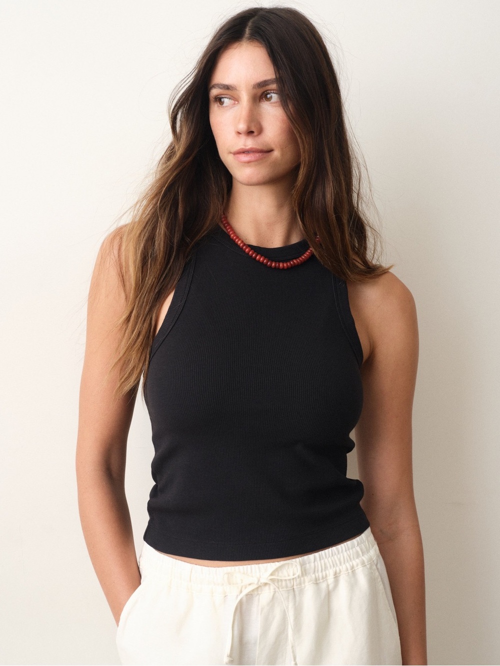 Marine Layers Lexi Rib High Neck Tank size L